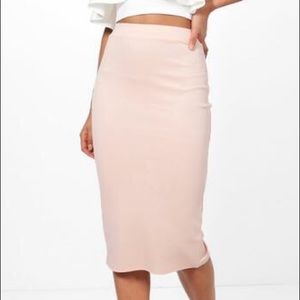 BooHoo Amy Contrast Midi Skirt